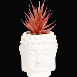 Boeddha-bloempot met kunstplant