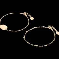 Gold plated armbandjes met edelsteen