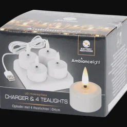 Oplaadbare theelichten wit