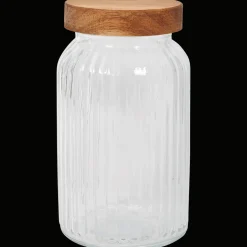 Voorraadpot met houten deksel